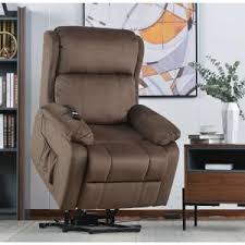 Merax Brown Pu Leather Recliner Power Lift Chair Pp189768daa The Home Depot In 2020 Lift Chairs Upholstery Chair