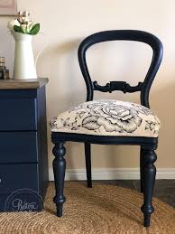 Midnight Blue Balloon Back Chair Bedside Revamp I Restore Stuff Painted Living Room Furniture Furniture Finishes Furniture