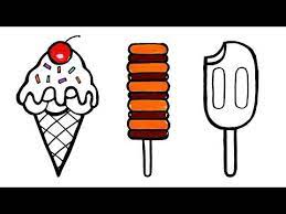 Ice Cream Drawing And Coloring For Kids Draw 5 Different Ice Cream 5 Cesit Dondurma Ciz Ve Boya Youtube Coloring For Kids Drawings Make It Yourself
