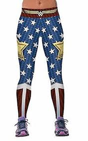 Wonder Woman Logo W Stars Yoga Pants Osfm Leggings Premium Quality Ebay