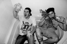 alcohol, bathroom, bathtub and black and white - image #208236 on ...