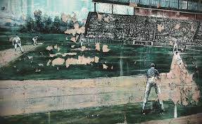 Homeoart baseball wall art sports themed painting pictures canvas prints boys bedroom decoration black and white stretched framed artwork 4 panels. Hd Wallpaper Baseball Wall Rustic Old Paint Painting Sport Game Player Wallpaper Flare