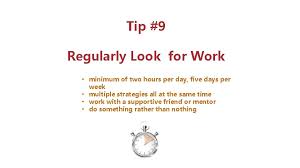 First day of work tip: Sue Ellson Top 10 Tips For Finding Work