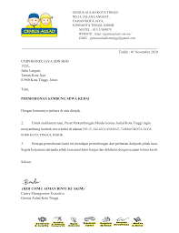 Diharapkan tuan dapat mempertimbangkan notis dan segala kerjasama serta jasa baik pihak tuan amatlah dihargai. Suratgamohonsambungsewa