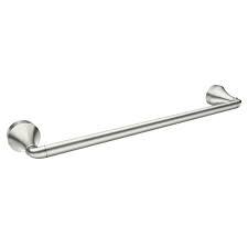Buy brushed nickel towel bars online at thebathoutlet � free shipping on orders over $99 � save up to 50%! Moen Hamden 24 In Brushed Nickel Wall Mount Single Towel Bar Lowes Com Towel Bar Towel Bar Height Brushed Nickel