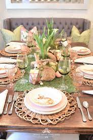 Green And Blush Pink Easter Table Setting Home With Holliday Easter Table Settings Easter Table Decorations Christmas Table Settings