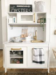 Ikea Play Kitchen Makeover The Coastal Oak Playroom Ikeahack Playkitchen Ikea Play Kitchen Play Kitchen Ikea Kids Kitchen