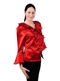Pièce unique vintage des années 90's, un indispensable vintage. Chemisier En Satin Rouge Maskworld Com