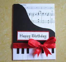 Huge sale on musical cards now on. Piano Happy Birthday Card Music Themed Birthday Greeting Card Card For Wife Mom Girlfriend Dad H Birthday Cards Diy Birthday Card Craft Handmade Birthday Cards