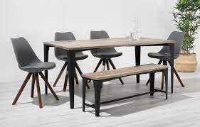 Well, i need more dining table seating available for when the table is extended and we have more than four people at the table. 6 Seater Bojan Industrial Bench Dining Set With Grey Chairs