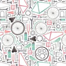 Bicycle Parts Pattern Watercolourpattern Surfacepatterndesign Patterndesigner Bikeride Bicycleparts Canvas Prints Framed Art Prints Bike Parts