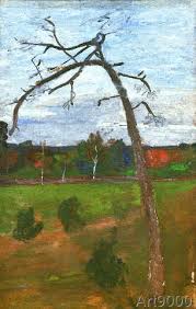 Paula Modersohn Becker Bare Tree In Landscape Paula Modersohn Becker Landscape Paintings Landscape