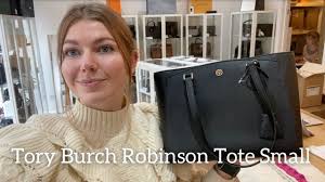 Tory burch small robinson leather tote clearance