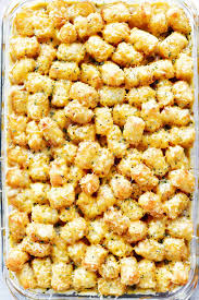 Tater Tot Casserole Has A Creamy Layer Of Ground Beef Italian Sausage Green Beans And Corn Toppe Tater Tot Casserole Ground Italian Sausage Recipes Tater Tot