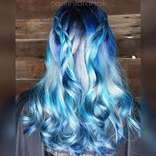 This Blue And Silver Color Melt Leaves Us Breathless Multiple Shades Of Blue Hair Color And Silver Hair Color By Blue Ombre Hair Hair Styles Ombre Hair Color
