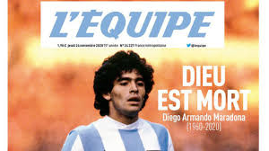 Les informations, résultats et classements de tous les sports. Muere Diego Maradona Dios Esta Muerto La Impresionante Portada De L Equipe Tras La Muerte De Maradona Marca Claro Argentina
