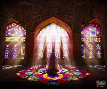 The Nasir al-Mulk Mosque in Shiraz — Geometry framing Light, AI generated