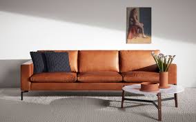New Standard 92 Modern Leather Sofa Orange Leather Sofas Leather Sofa