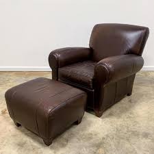 Soft recliners pair well with a supple leather ottoman—no matter what your decor type! Sold Price Mitchell Gold Brown Leather Chair Ottoman June 4 0120 3 00 Pm Edt