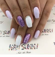 See more ideas about nails, nail designs, cute nails. Cute White Nails With Purple Glitter