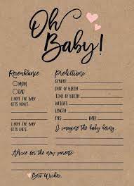 Rustic Kraft Baby Prediction Cards Baby Predictions Baby Predictions And Advice Card Baby Predictions Printable Baby Predictions Advice Baby Prediction Cards Baby Shower Planning Baby Shower Printables