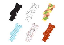 Silhueta preta do país portugal com a linha de contorno. Vector Do Mapa De Portugal 154094 Vetor No Vecteezy