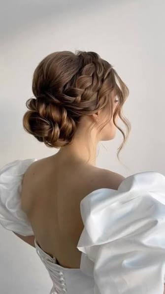 Braided Bun Hairstyles For Strapless Gowns