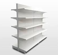 White Double Sided Gondola-_Gondola Shelving - skydisplaysystem