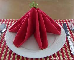 How To Fold A Christmas Tree Napkin Tutorial Christmas Tree Napkins Elegant Christmas Trees Simple Christmas Tree