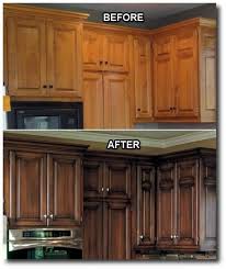 Kitchen Updates I Love That They Did A Dark Stain With An Antique Look Instead Of Just Painting Them White Like Ever Kitchen Redo Glazed Kitchen Cabinets Home