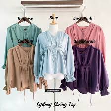 Line @eveshops lihat detail produk blouse wanita korea lengan panjang elegant rp 135.000. Blouse Top String Top Women Top Baju Wanita Blouse Wanita Baju Blouse Blouse Murah Blouse Muslimah Sydney String Top
