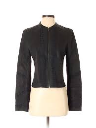 Details About Elie Tahari Women Black Leather Jacket 4