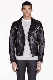 2 450 Kenzo Black Logo Zip Leather Biker Jacket Black Leather Biker Jacket Leather Jacket Mens Jackets