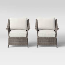 Foxborough 2pk Patio Club Chair Linen Threshold In 2020 Patio Furniture Collection Club Chairs Furniture Collection