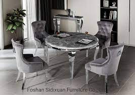 Usually ships within 6 to 10 days. China Modern Dining Room Furniture Stainless Steel Marble Round Dining Table Set China Dining Table Table
