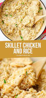 Skillet Garlic Chicken And Rice Casserole Recipe Easy Rice Recipes Chicken Dinner Recipes Easy Chicken And Rice