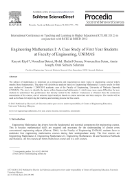 Did you know we are in mit's top 10 list of engineering education leaders? Pdf Engineering Mathematics I A Case Study Of First Year Students At Faculty Of Engineering Unimas