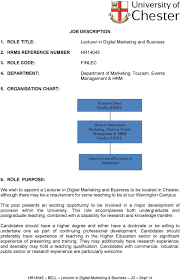 Job Description 1 Role Title Lecturer In Digital