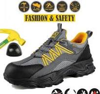 Mens Lightweight Reflective Work Safety Shoes Women Steel Toe Construction  Shoes