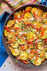 Zucchini noodles are easy to make with my favorite spiralizer and they only take a couple of zucchini noodles are extremely versatile but a simple sauté with garlic and spinach can't be beat. Healthy Chicken And Zucchini Skillet With Corn Family Food On The Table