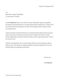 Contoh Surat Resign Resmi Dalam Bahasa Inggris