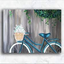 Maybe you would like to learn more about one of these? 12 X9 Art Print Acrylic Painting Blue Bicycle Bicycle Painting Art Painting Acrylic Diy Canvas Art Painting