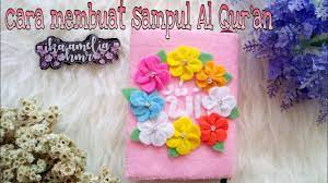 Sesuaikan ukuran pola dengan ukuran buku yang kita miliki. Ide Kreatif Membuat Sampul Cover Al Qur An Dari Kain Flanel Youtube