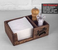 Custom Napkin Holder Wooden Restaurant Personalized Napkin Etsy Farmhouse Napkins Rustic Napkins Farmhouse Napkin Holders