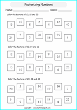 (x) every multiple of a number is exactly divisible by the number. Free Printable Factor Multiples Factorization Prime Numbers Greatest Common Factor And Least Common Multiple Worksheets