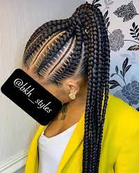 Pin By Pam Dunn On Box Braids Braided Ponytail Hairstyles Ponytail Bun Hair Styles