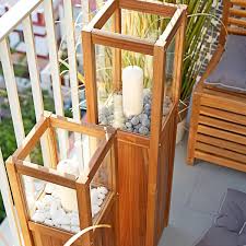 Windlicht Akazie Fsc 100 26x26x80cm Natur Balkon Verschonern Grosses Windlicht Terasse Dekorieren