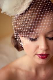 40s makeup birdcage veil wedding ideas