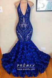 Long Black And Blue Prom Dress Sequinned Royal Blue Lace Rosette Trumpet Prom Gown Black Girl Prom Dresses Prom Dresses Blue Prom Dress Inspiration