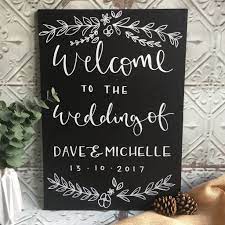 I have been busy making some easy diy decor for the new bookcase i built into my hallway upstairs. Personalised Chalkboard Wedding Welcome Sign By Mee And Es Designs Notonthehighstreet Com